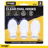 Removable Hooks Oval Clear Plastic 53mm X 33mm 3pk (Holding Weight 2kg) – image 4