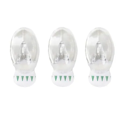 Removable Hooks Oval Clear Plastic 53mm X 33mm 3pk (Holding Weight 2kg)