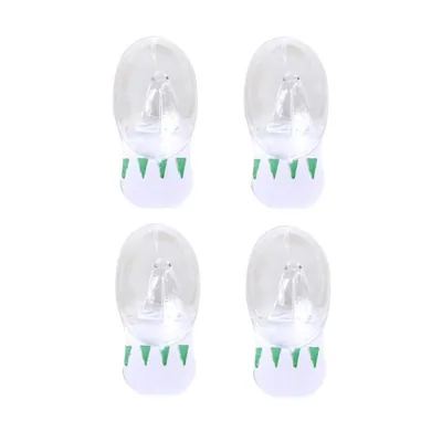 Removable Hooks Oval Clear Plastic 33mm X 23mm 4pk (Holding Weight 1kg)