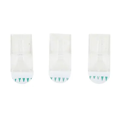 Removable Hooks Rectangle Clear Plastic 50mm X 30mm 3pk (Holding Weight 2kg)
