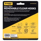 Removable Hooks Rectangle Clear Plastic 50mm X 30mm 3pk (Holding Weight 2kg) – image 3