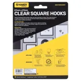 Removable Hooks Square Clear Plastic 27mm X 27mm 6pk (Holding Weight 500g) – image 3