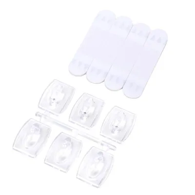 Removable Hooks Plastic 2.7cm X 2.1cm 6pk (Holding Weight 500g)