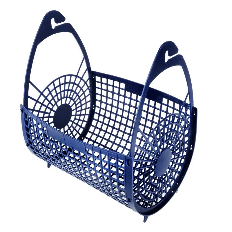 Peg Basket 20.5cm X 14.5cm X 24cm - Plastic - White & Blue Assorted – image 2