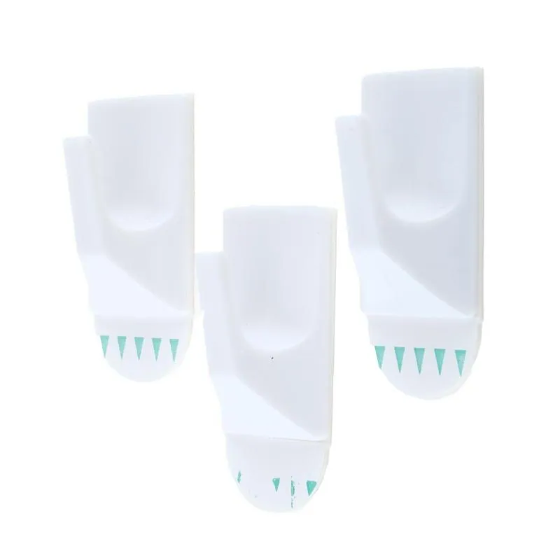 Removable Hooks Rectangle Plastic 50mm X 30mm 3pk (Holding Weight 2kg) – image 2