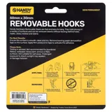 Removable Hooks Rectangle Plastic 50mm X 30mm 3pk (Holding Weight 2kg) – image 3