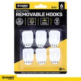 Removable Hooks Square Plastic 27mm X 27mm 6pk (Holding Weight 500g) – image 4
