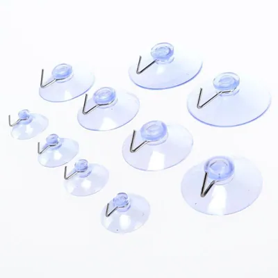 Hooks Suction Cups Clear Assorted Sizes 12pk (Holds 200g To 1kg)