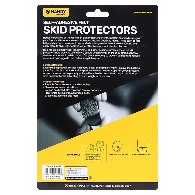 Floor Protection Adhesive Felt Skid Protectors Brown 2mm Thick 27pk (Assorted Sizes 39mm - 152mm) – image 3