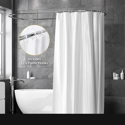 Curtain Shower 12 Hook Peva 178cm X 183cm