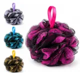 Body Exfoliating Mesh Shower Scrubber in Tub - 4 Assorted Colours – image 4