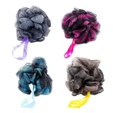 Body Exfoliating Mesh Shower Scrubber in Tub - 4 Assorted Colours – image 1