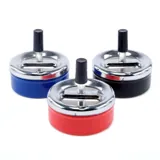 Ashtray Butt Bucket Round with Spinner Top - Assorted Colours Blue, Red, Black – image 1