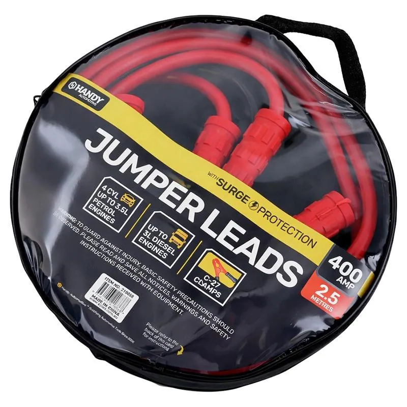 Jumper Lead Cables with Surge Protector 400AMP 2.5m Cable Length – image 3