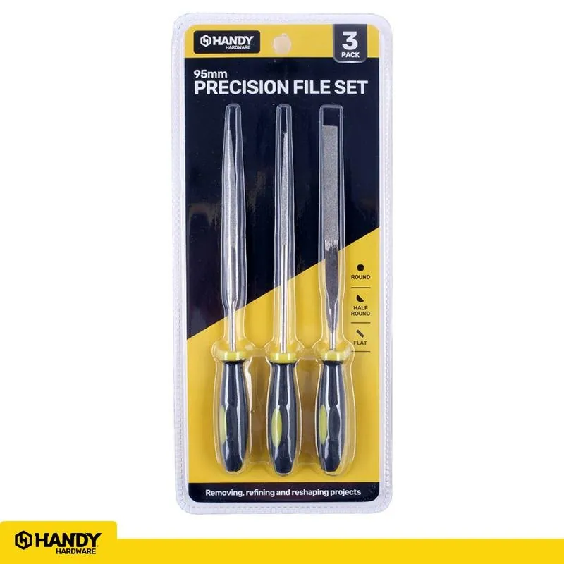 File Set Mini Assorted Files Include Flat-Tapered, Round & Half Round Available in 145mm 3pc – image 4