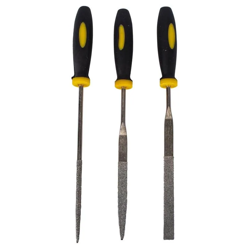 File Set Mini Assorted Files Include Flat-Tapered, Round & Half Round Available in 145mm 3pc – image 2
