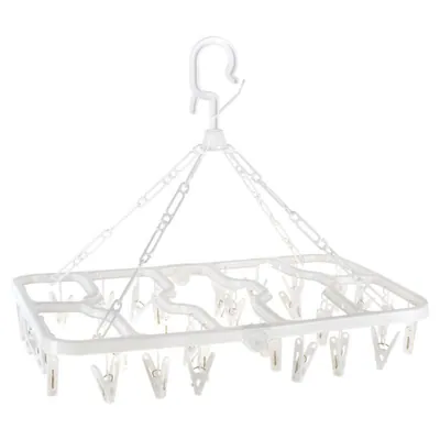 Pegs Hanging Airer with 32 Pegs - Plastic - White