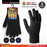 Gloves Mens Basic Knit Black, Grey & Navy – image 4