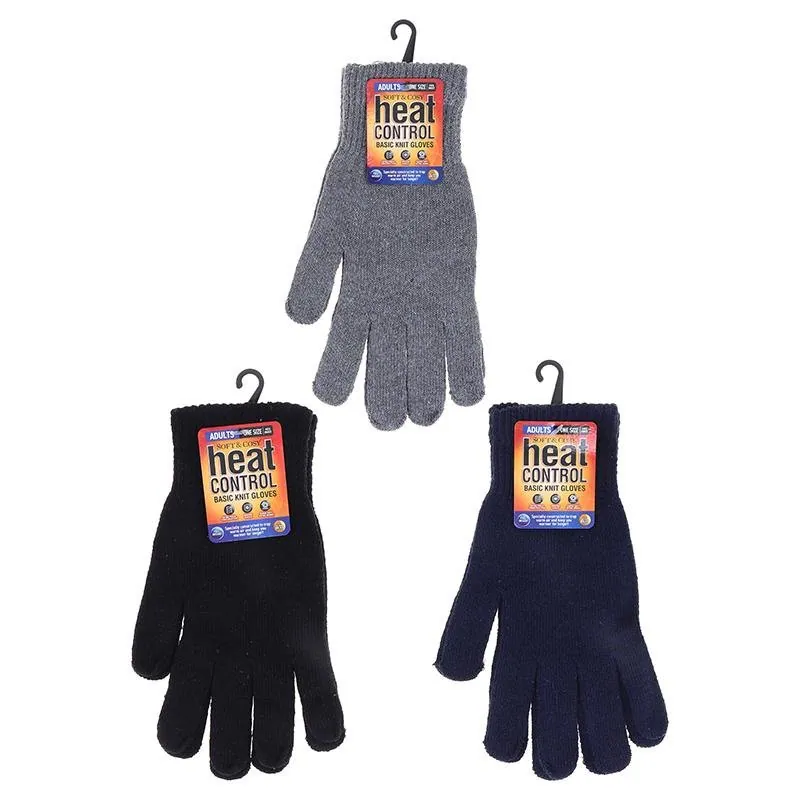 Gloves Mens Basic Knit Black, Grey & Navy – image 3