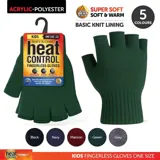 Gloves Fingerless Kids Basic Knit Colours Black, Grey, Navy, Green, Maroon & Yellow – image 4