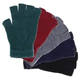 Gloves Fingerless Kids Basic Knit Colours Black, Grey, Navy, Green, Maroon & Yellow – image 1