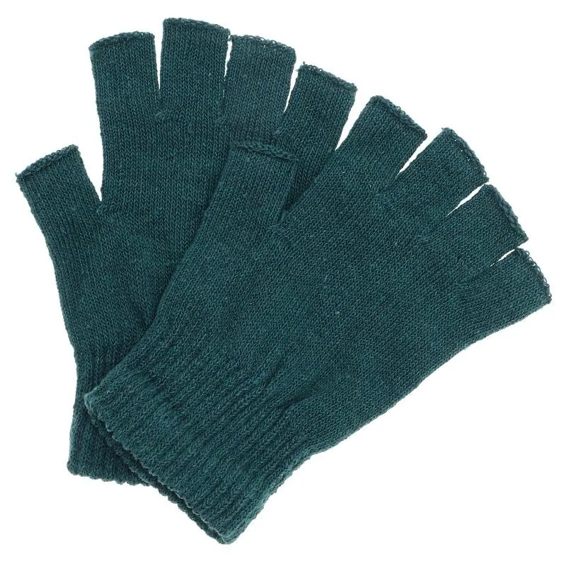 Gloves Fingerless Kids Basic Knit Colours Black, Grey, Navy, Green, Maroon & Yellow – image 2