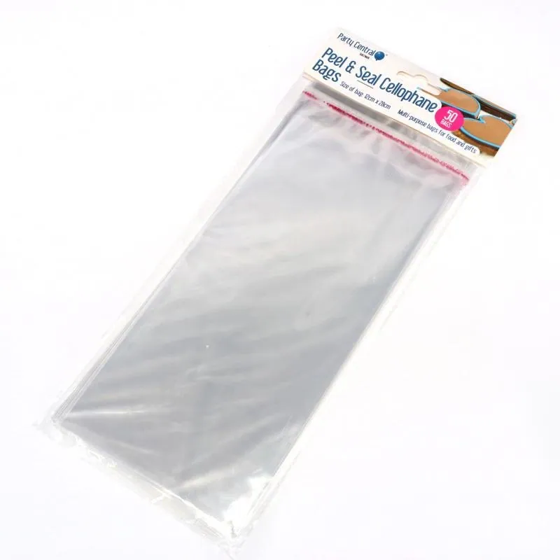 Premium Peel & Seal Cellophane Bags - 12cm X 28cm 50pk – image 3