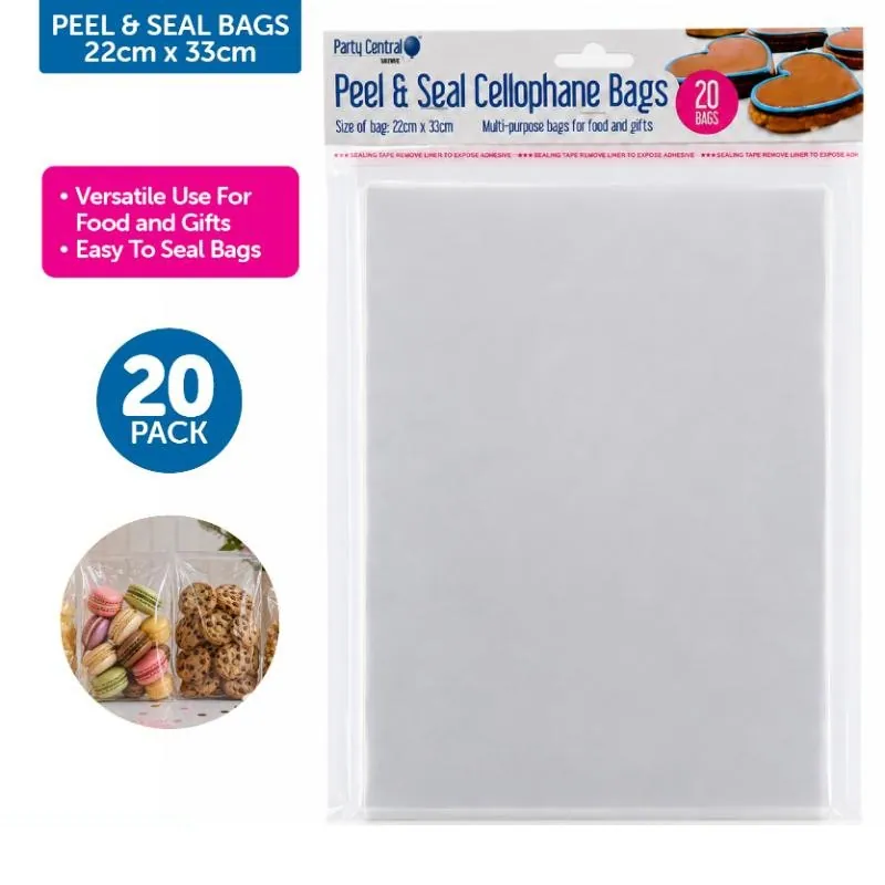 Premium Peel & Seal Cellophane Bags - 22cm X 33cm 20pk – image 4
