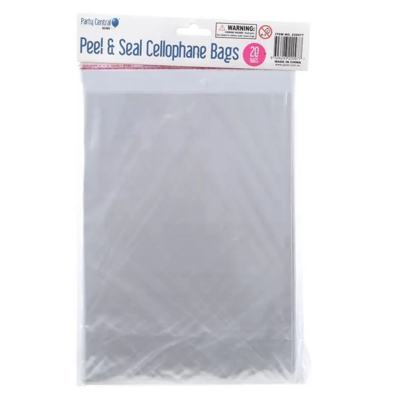 Premium Peel & Seal Cellophane Bags - 22cm X 33cm 20pk – image 2
