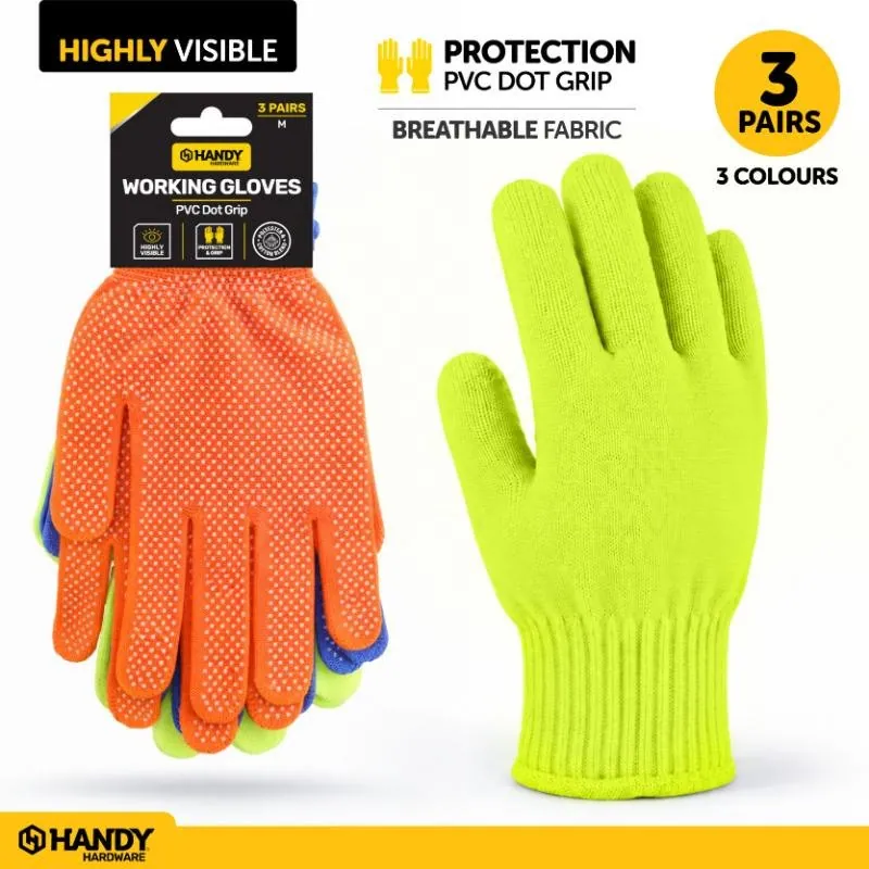 Gloves 3 Pairs Neon Grip M/l – image 2