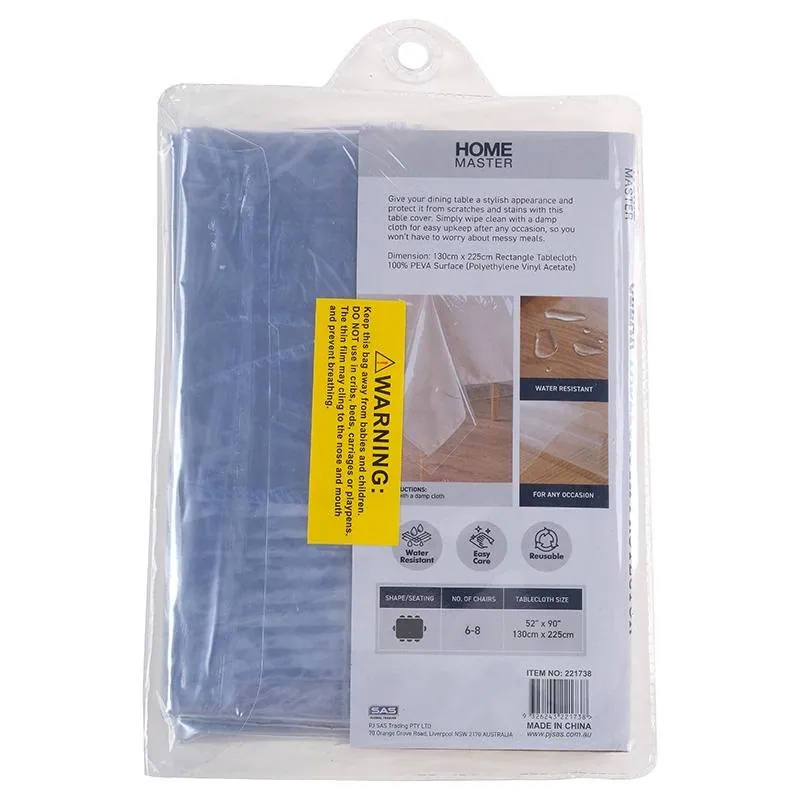 Tablecloth Protector Clear PVC Rectangular 130cm X 225cm (Seats 6-8) – image 2