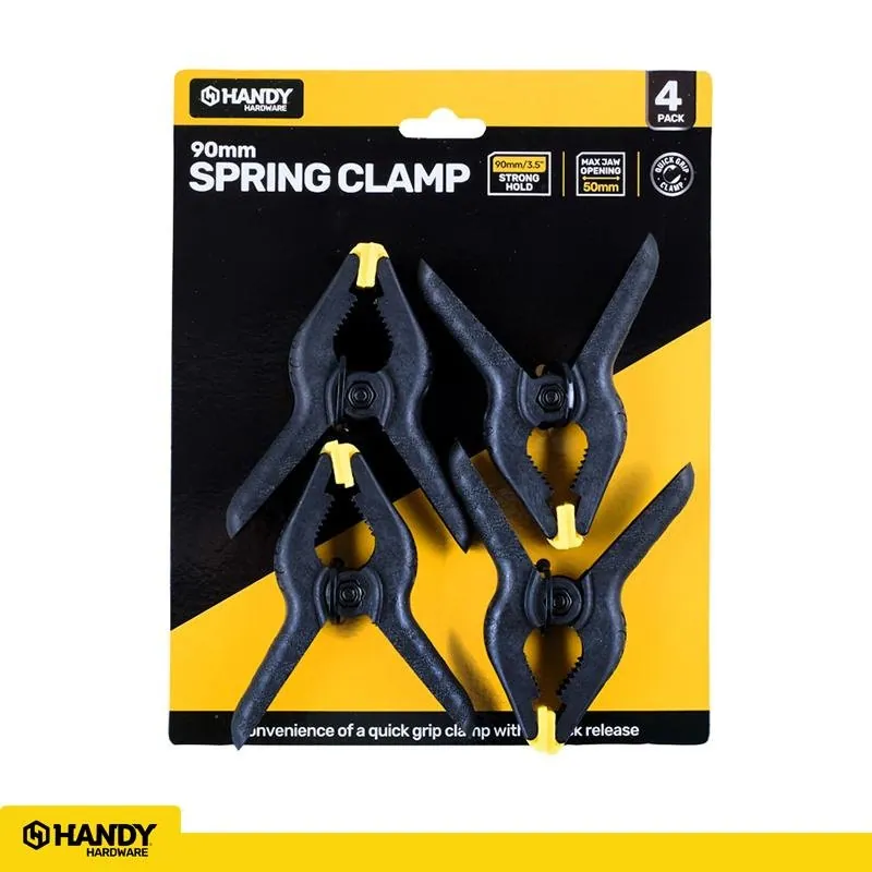 Clamp Spring Anti-Slip Nylon Handle Jaw Opening 45mm Length 90mm 4pc – image 4