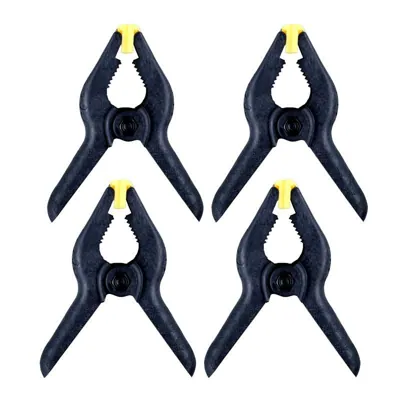 Clamp Spring Anti-Slip Nylon Handle Jaw Opening 45mm Length 90mm 4pc