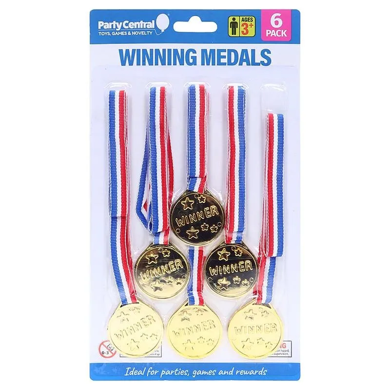 Medals with Ribbon 6pc Gold – image 4