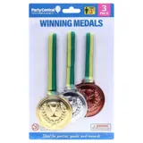 Medals with Ribbon 3pk Gold, Silver & Bronze – image 4