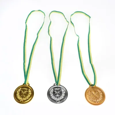 Medals with Ribbon 3pk Gold, Silver & Bronze