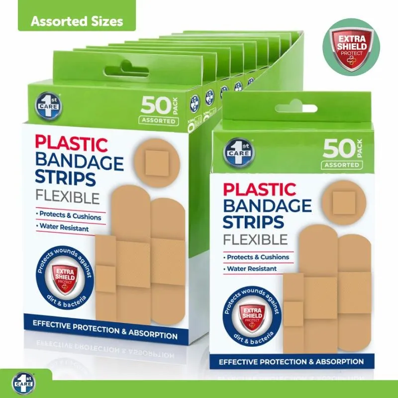 Bandage Strips Water Resistant Assorted Sizes 50pk - Plastic (pvc) – image 4