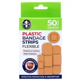 Bandage Strips Water Resistant Assorted Sizes 50pk - Plastic (pvc) – image 1