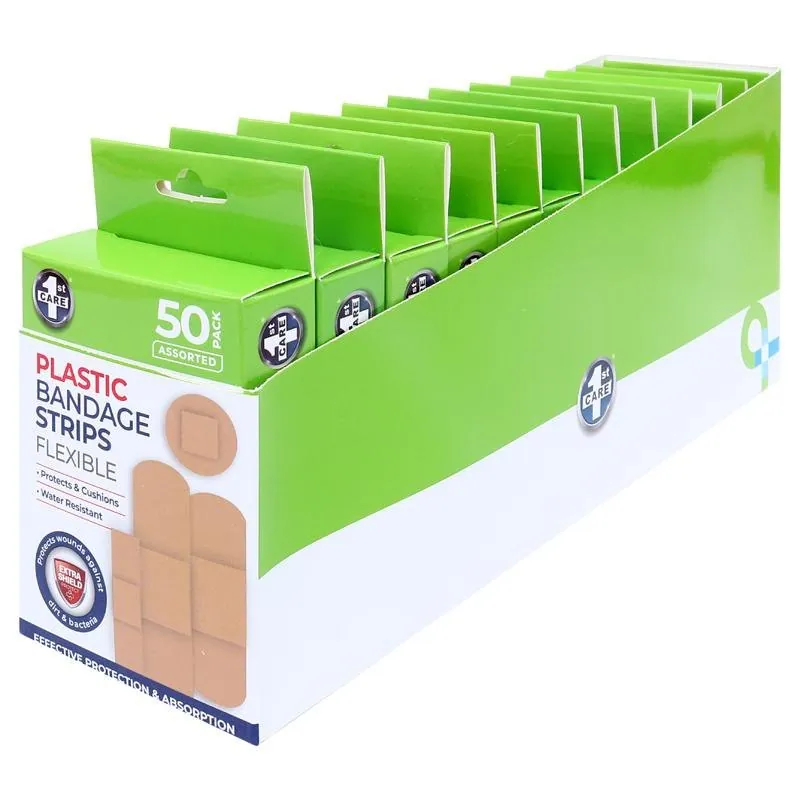 Bandage Strips Water Resistant Assorted Sizes 50pk - Plastic (pvc) – image 3