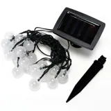 Christmas Fairy String Light Solar Ball Bubble 20LED 7.8m Total Length Multi Colour 2 Functions – image 1
