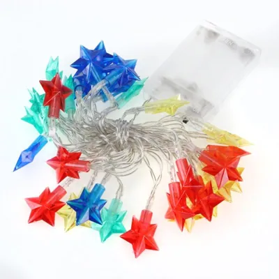 Christmas Fairy String Light Battery Operated Ornament Star 35LED 3.9m Total Length Multi Colour 1 Function Requires