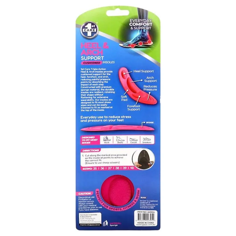 Heel, Arch, Forefoot Comfort Sponge Insoles (Women) 1pair – image 3