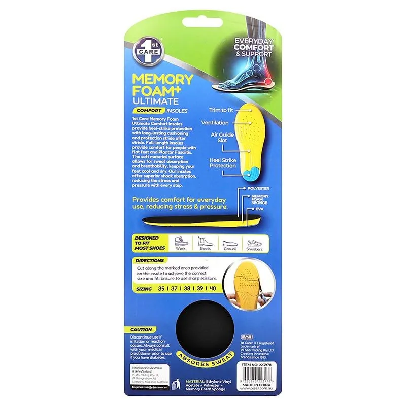Memory Foam Ultimate Comfort Insoles (Women) 1pair – image 3