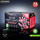 Christmas Fairy Light Solar 100LED 7.5m Total Length Red 2 Functions – image 4