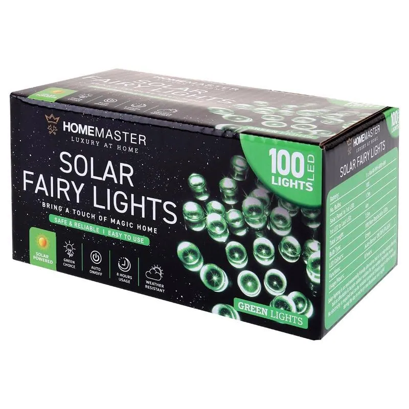 Christmas Fairy Light Solar 100LED 7.5m Total Length Green 2 Functions – image 3