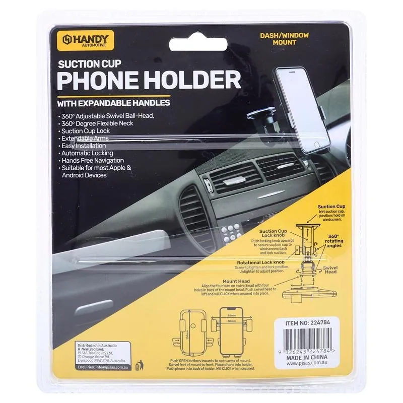 Phone Mount Suction Short Arm 360 Degree Adjustable Swivel Head, Red – image 3