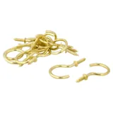 Bag of Round Screw Hooks Brass Plated 20mm X 45mm 25pc – image 1