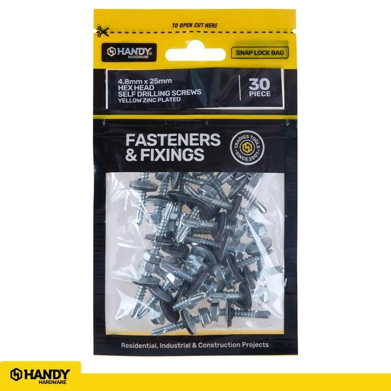 Christmas Bag of Hex Head Self Drilling Screws Yellow Zinc Plated 4.8mm X 25mm 30pc – image 4