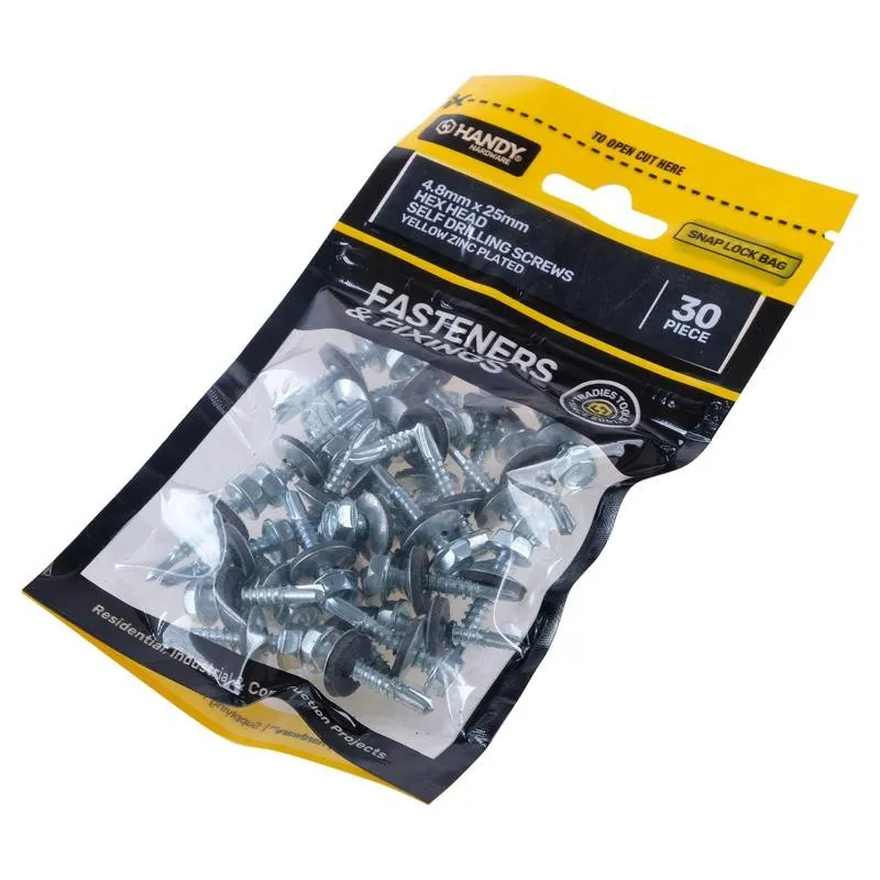Christmas Bag of Hex Head Self Drilling Screws Yellow Zinc Plated 4.8mm X 25mm 30pc – image 2