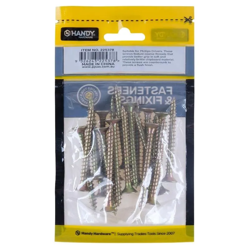 Bag of Countersunk Chipboard Mdf Screws Yellow Zinc Plated 6mm X 60mm 20pc – image 3
